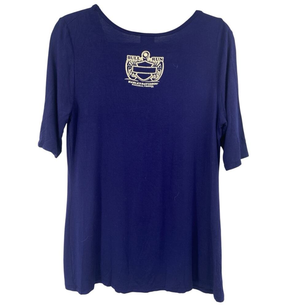 Harley Davidson Motorcycles V-neck Short Sleeve Bull Run Manassas Virginia Large - Picture 3 of 5